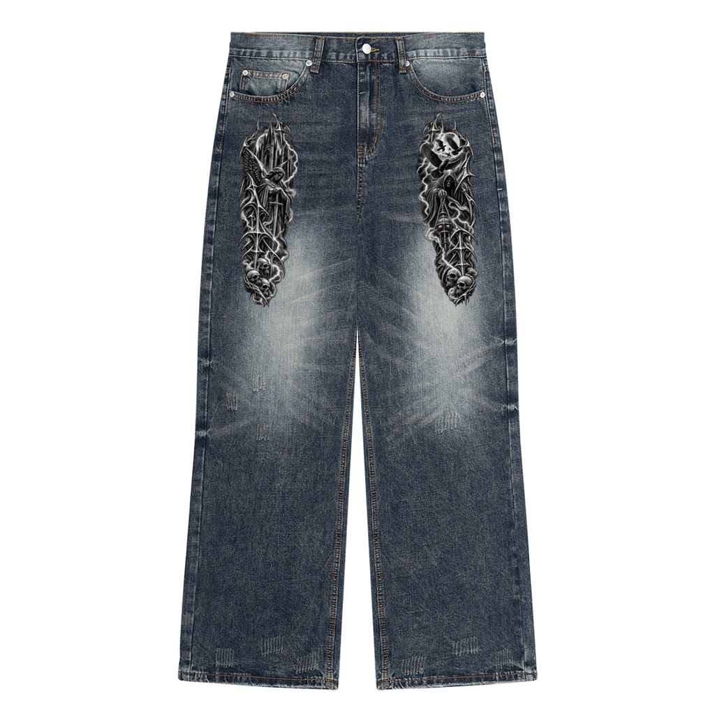 Men's Vintage Wash Denim Jeans